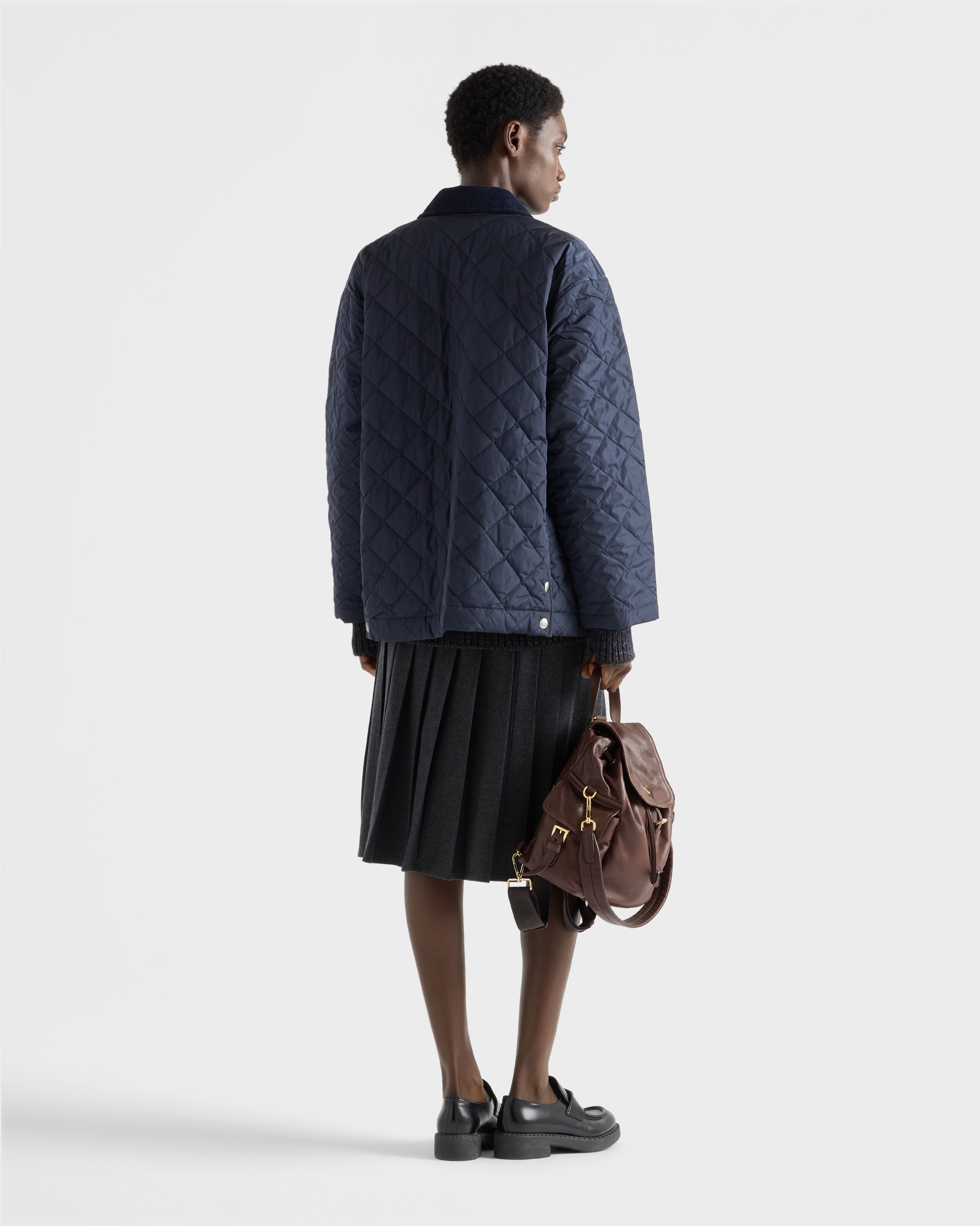 グレー プリーツ ジャージー スカート | PRADA