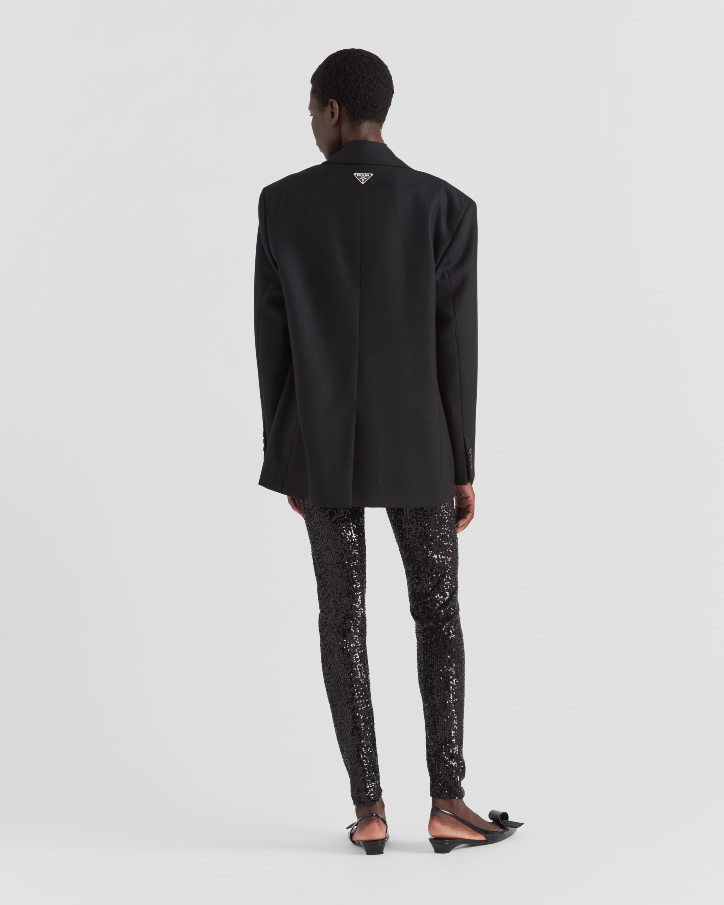 Beige Twill Pants With Leather Belt | PRADA