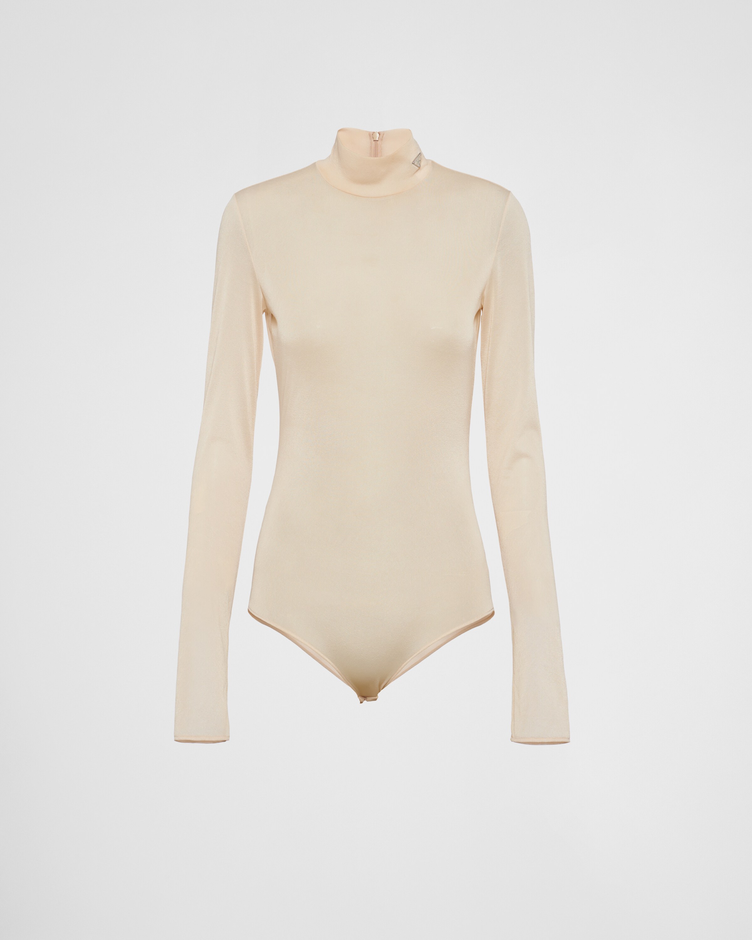 Shop Prada Gazar Jersey Bodysuit In Desert Beige