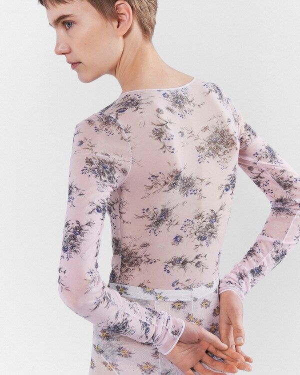 Bodi de tul elástico estampado Bodi de tul elástico estampado