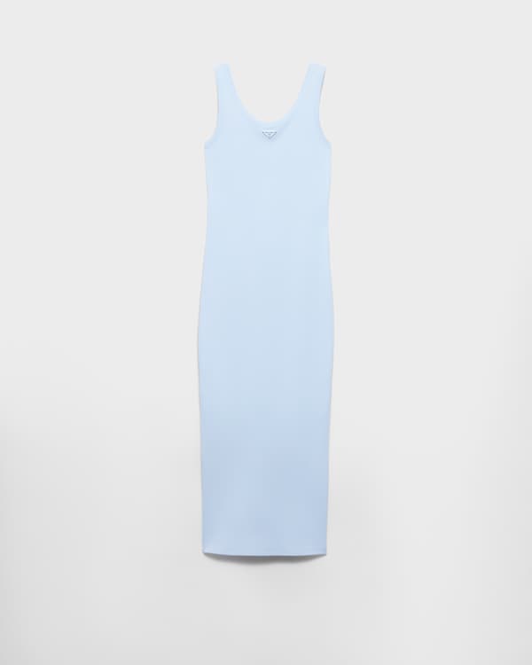PRADA カシミヤ シルク ノースリーブ ニット水色 40 L トップス