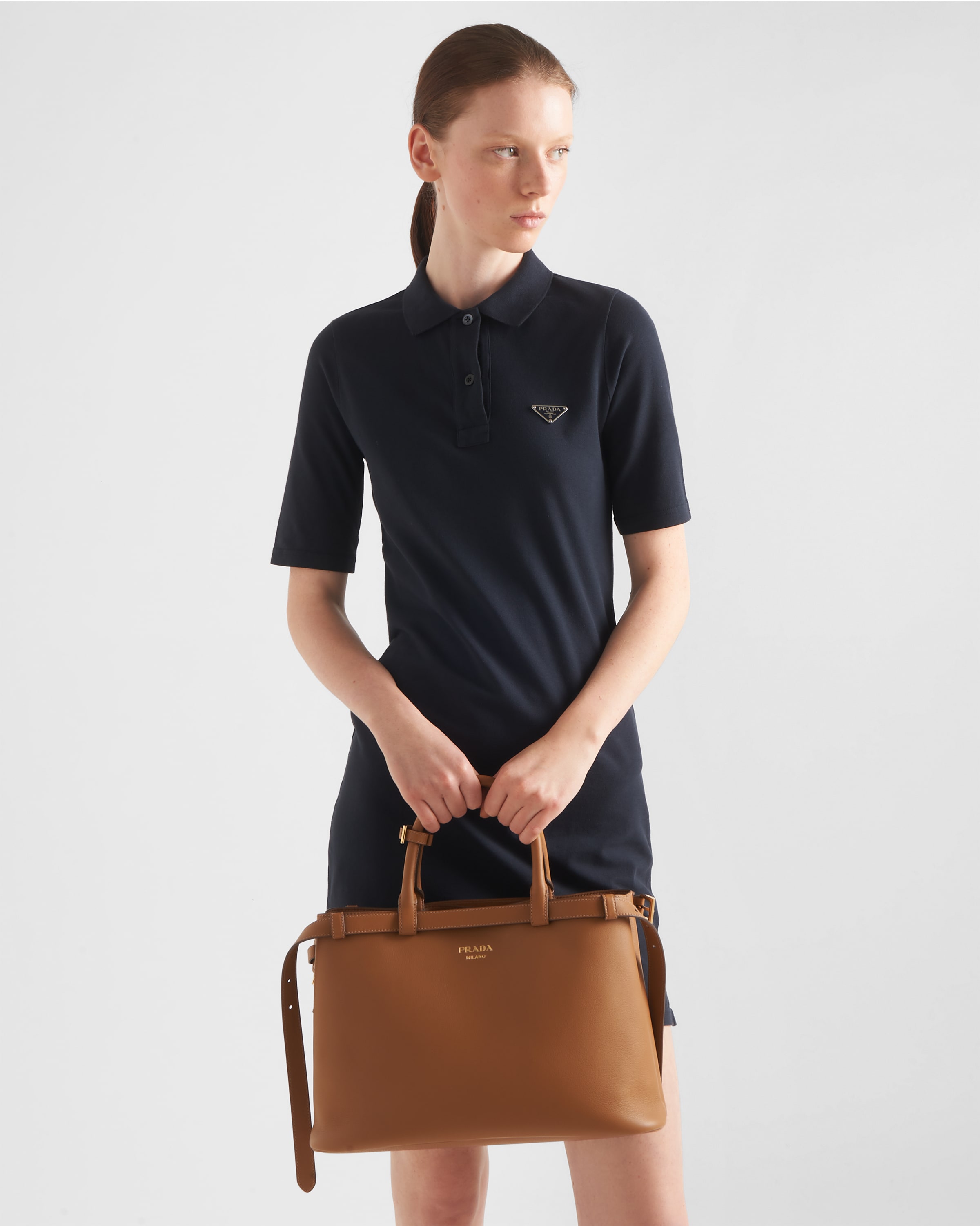 ネイビー ピケ ドレス | PRADA 