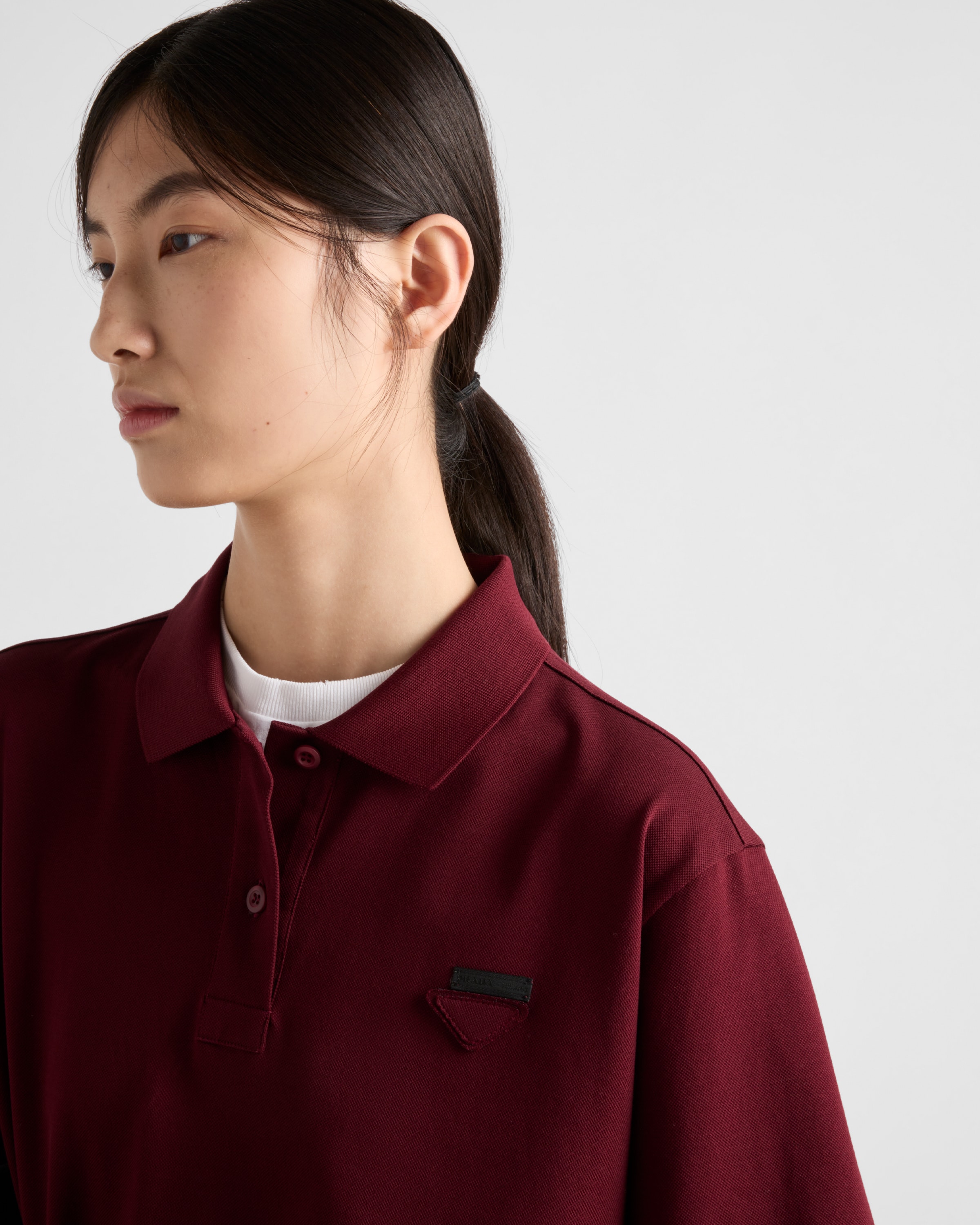 Prada ピケxジャージー ドレス Pique and jersey dress 関税込 Garnet Piqué And Jersey Dress | PRADA