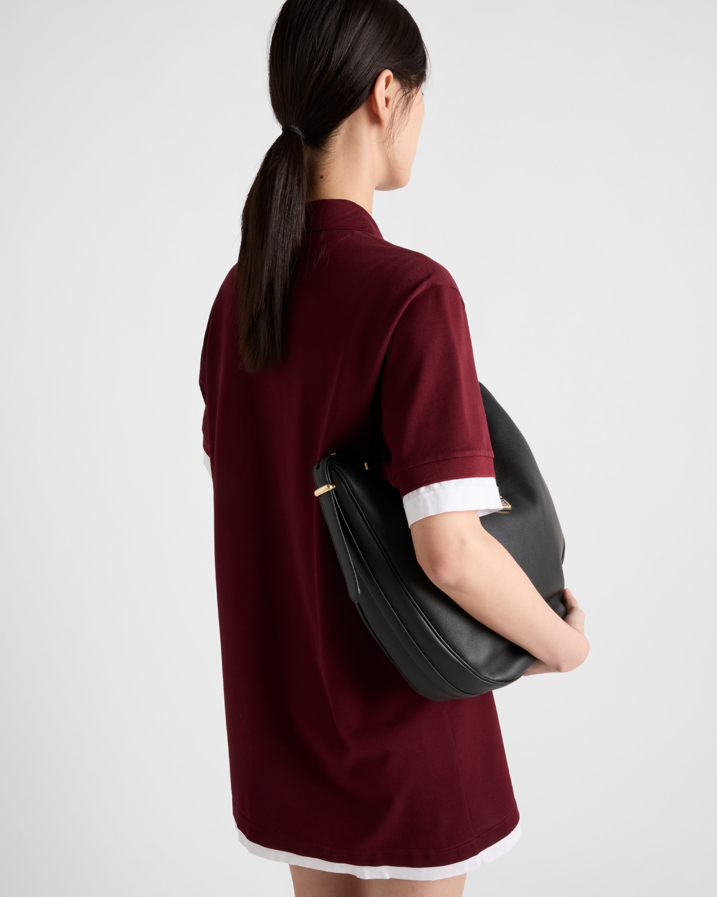 Prada ピケxジャージー ドレス Pique and jersey dress 関税込 Garnet Piqué And Jersey Dress | PRADA