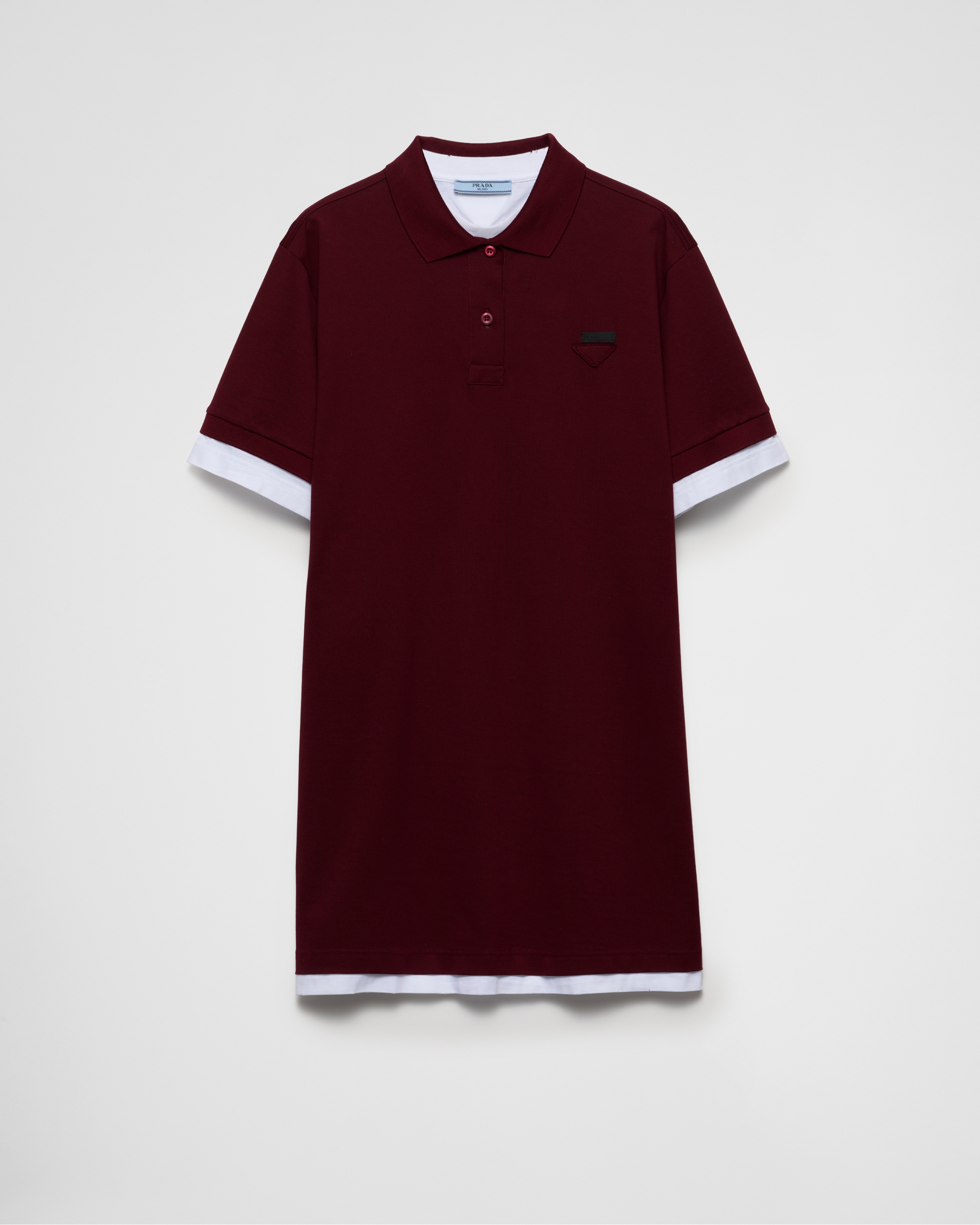 Garnet Piqué and jersey dress | PRADA