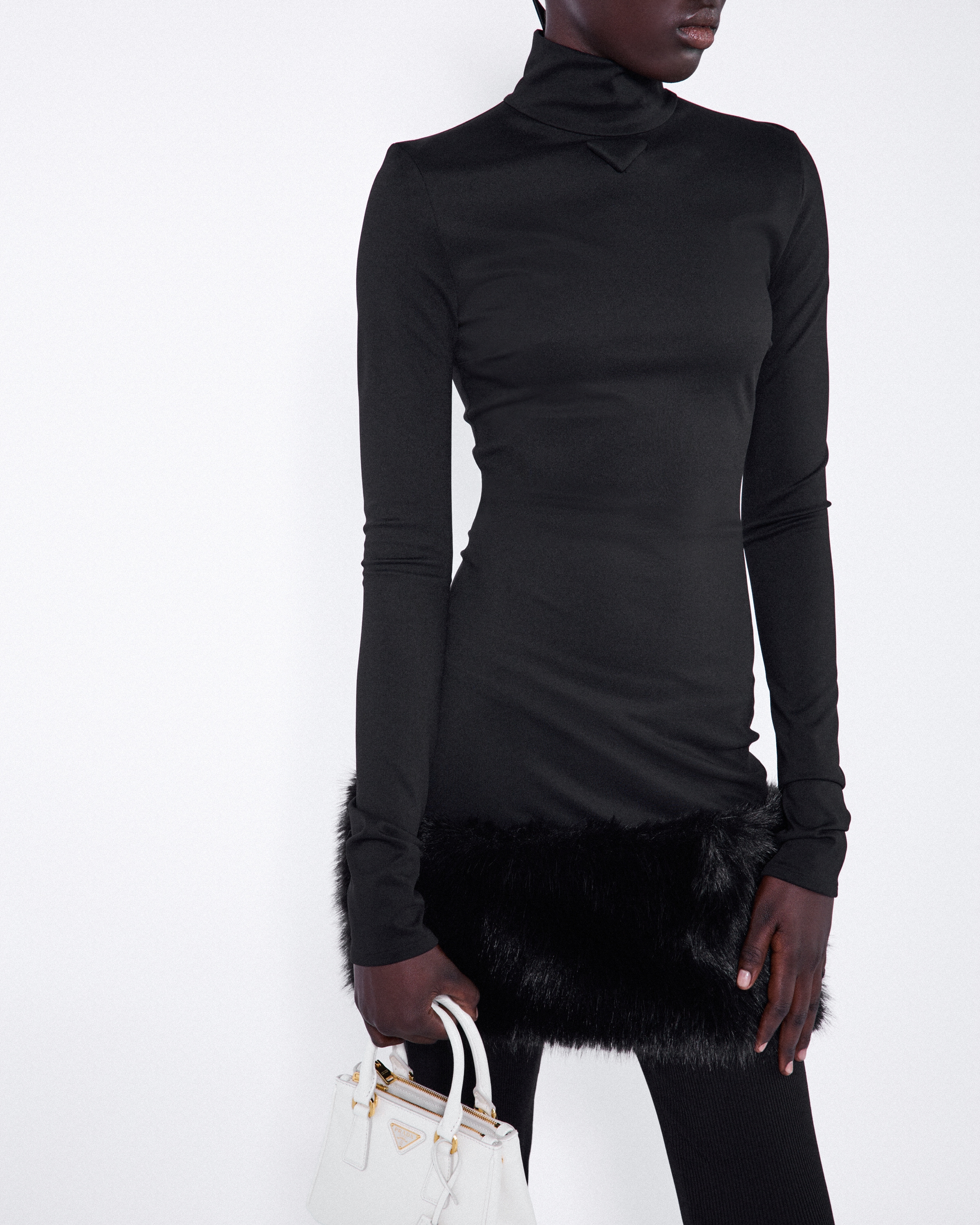 ワンピース PRADA Black Jersey Dress Jersey midi dress in black - Prada | Mytheresa