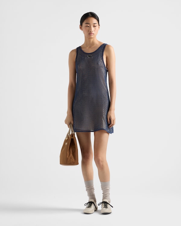 棉质网眼连身裙 - 蓝色 棉质网眼连身裙 - 蓝色