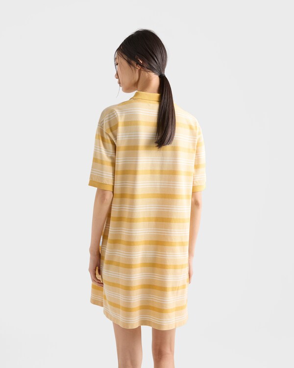 Minivestido de piqué con rayas bayadere - Amarillo Minivestido de piqué con rayas bayadere - Amarillo