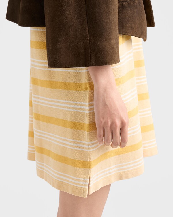 Minivestido de piqué con rayas bayadere - Amarillo Minivestido de piqué con rayas bayadere - Amarillo