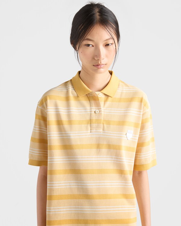 Minivestido de piqué con rayas bayadere - Amarillo Minivestido de piqué con rayas bayadere - Amarillo