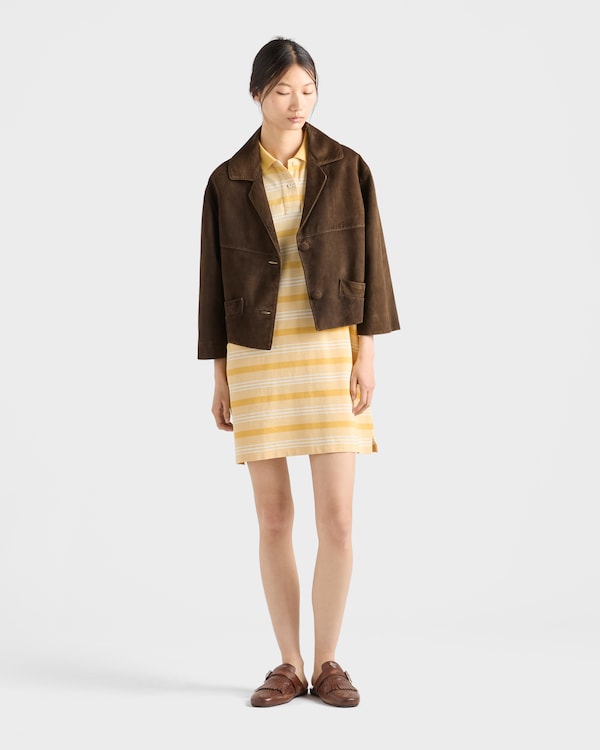 Minivestido de piqué con rayas bayadere - Amarillo Minivestido de piqué con rayas bayadere - Amarillo