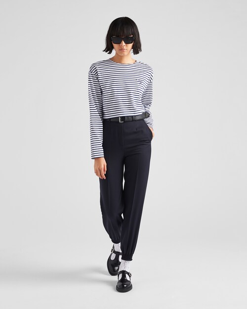 Prada Long\u002Dsleeved striped jersey T\u002Dshirt 2
