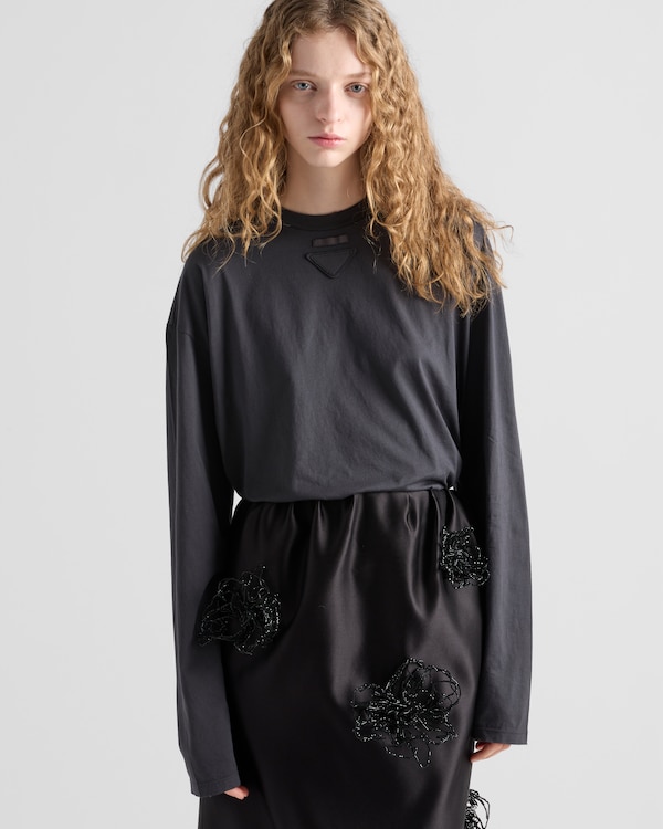 롱 슬리브 저지 티셔츠 - 리드 그레이 롱 슬리브 저지 티셔츠 - 리드 그레이