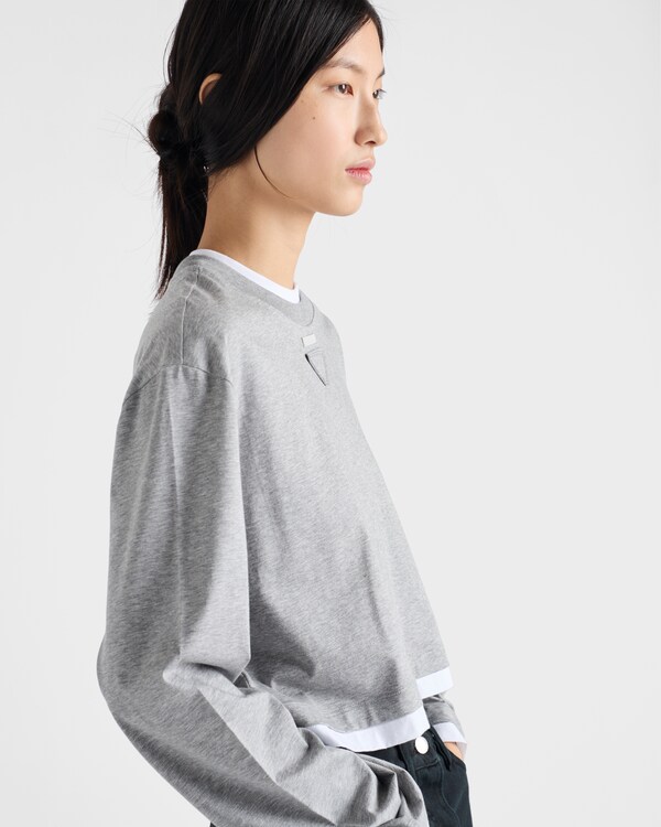 Camiseta em algodão com mangas longas Camiseta em algodão com mangas longas