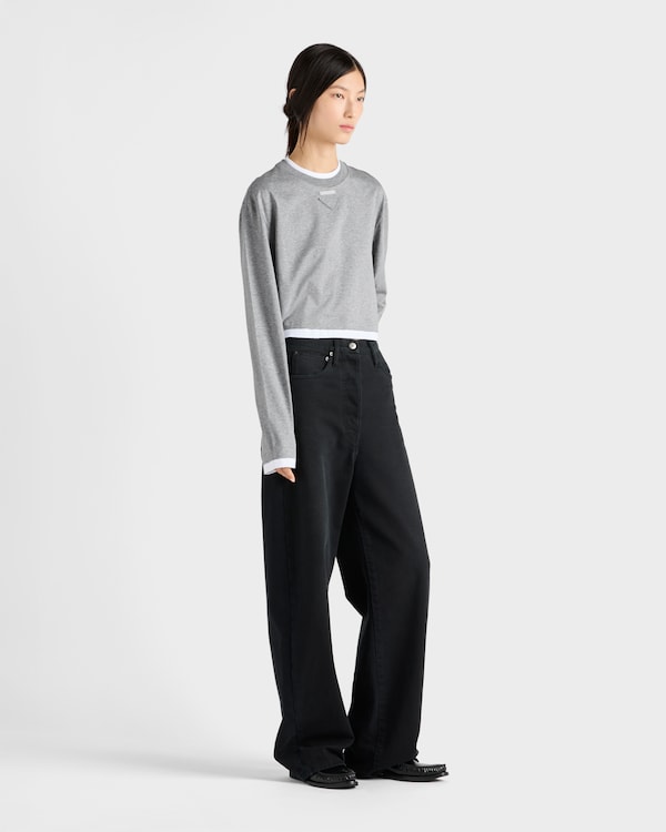 Camiseta em algodão com mangas longas Camiseta em algodão com mangas longas