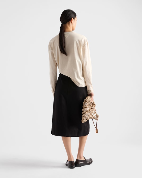 T-shirt a maniche lunghe in jersey di cotone - Gesso T-shirt a maniche lunghe in jersey di cotone - Gesso