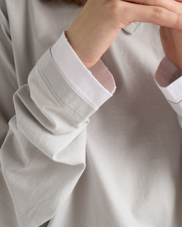 長袖 ジャージー Tシャツ - マーブルグレー 長袖 ジャージー Tシャツ - マーブルグレー