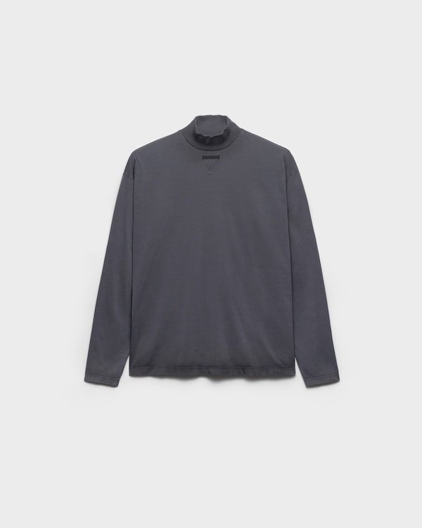 Long-sleeved cotton jersey T-shirt - Lead Gray Long-sleeved cotton jersey T-shirt - Lead Gray