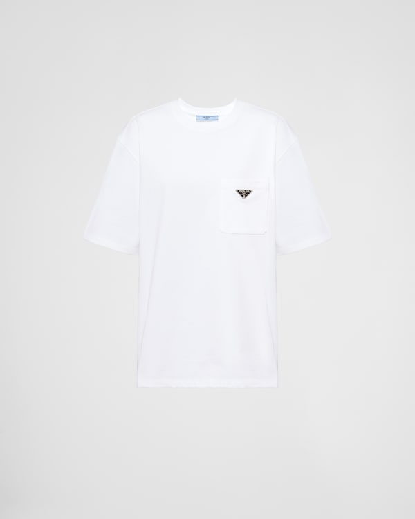 Prada トライアングルロゴ Tシャツ | ホワイト | FARFETCH JP
