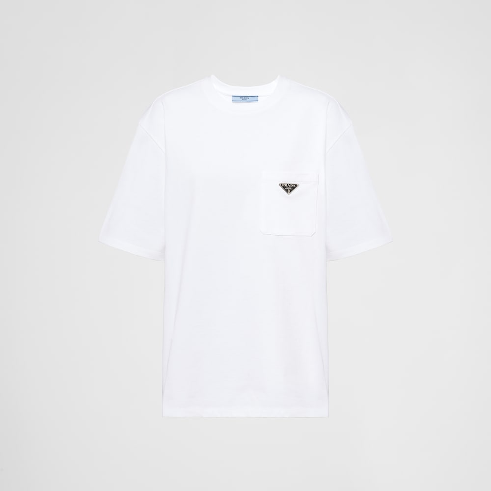 White Jersey T-shirt | Prada White Jersey T-shirt | Prada