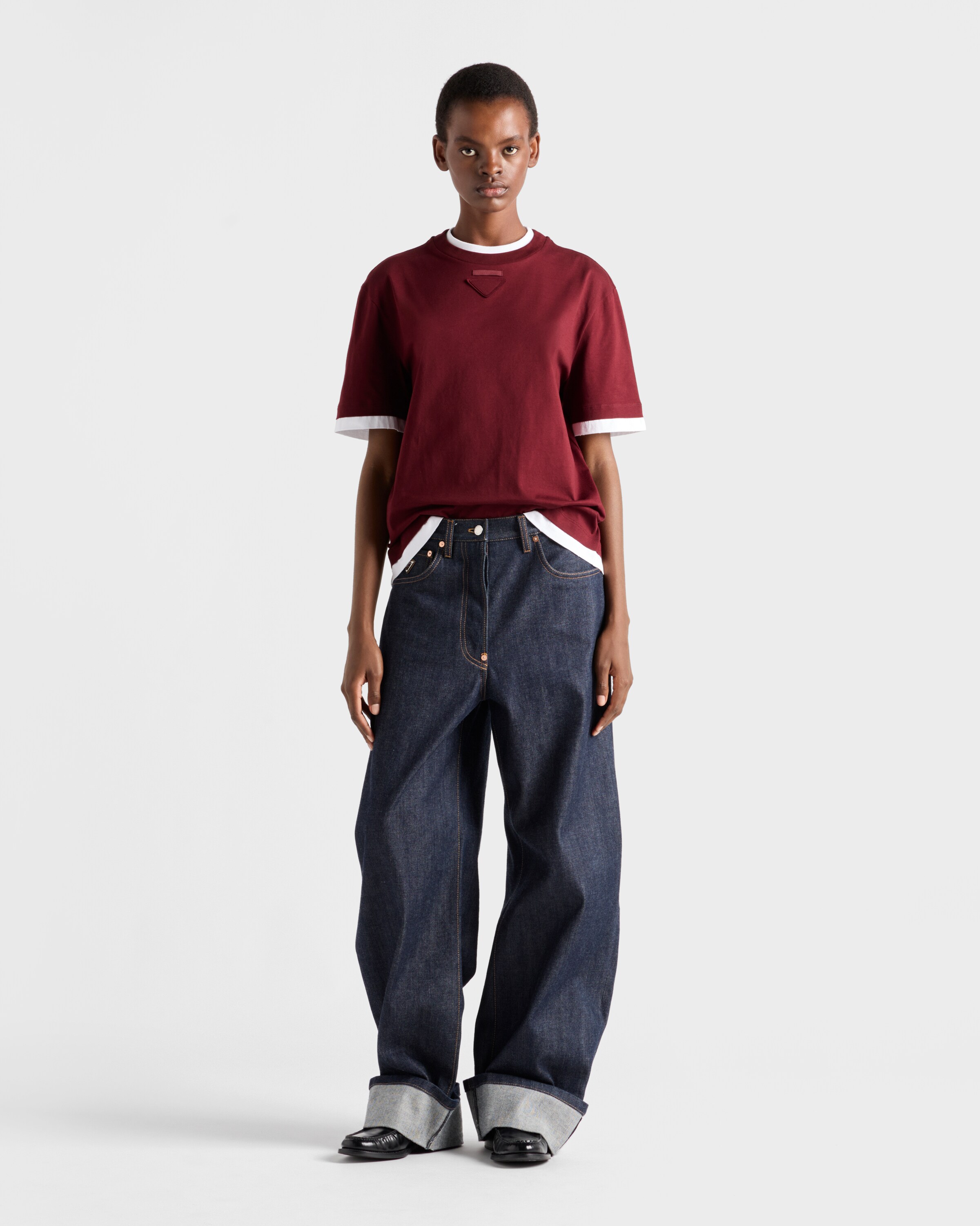 Prada Cotton Jersey T-shirt In Red