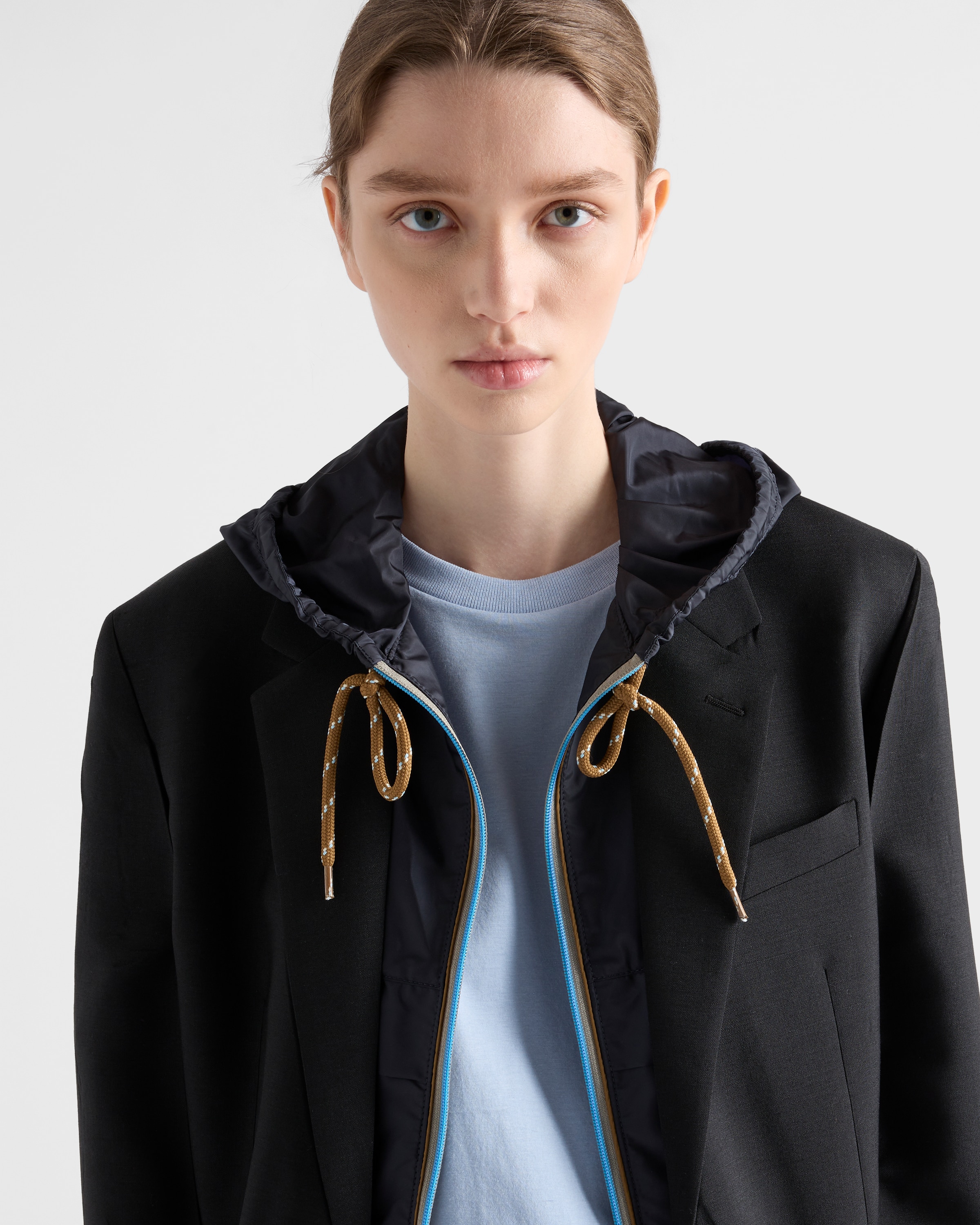 Light Blue Oversized jersey T-shirt | PRADA - United States