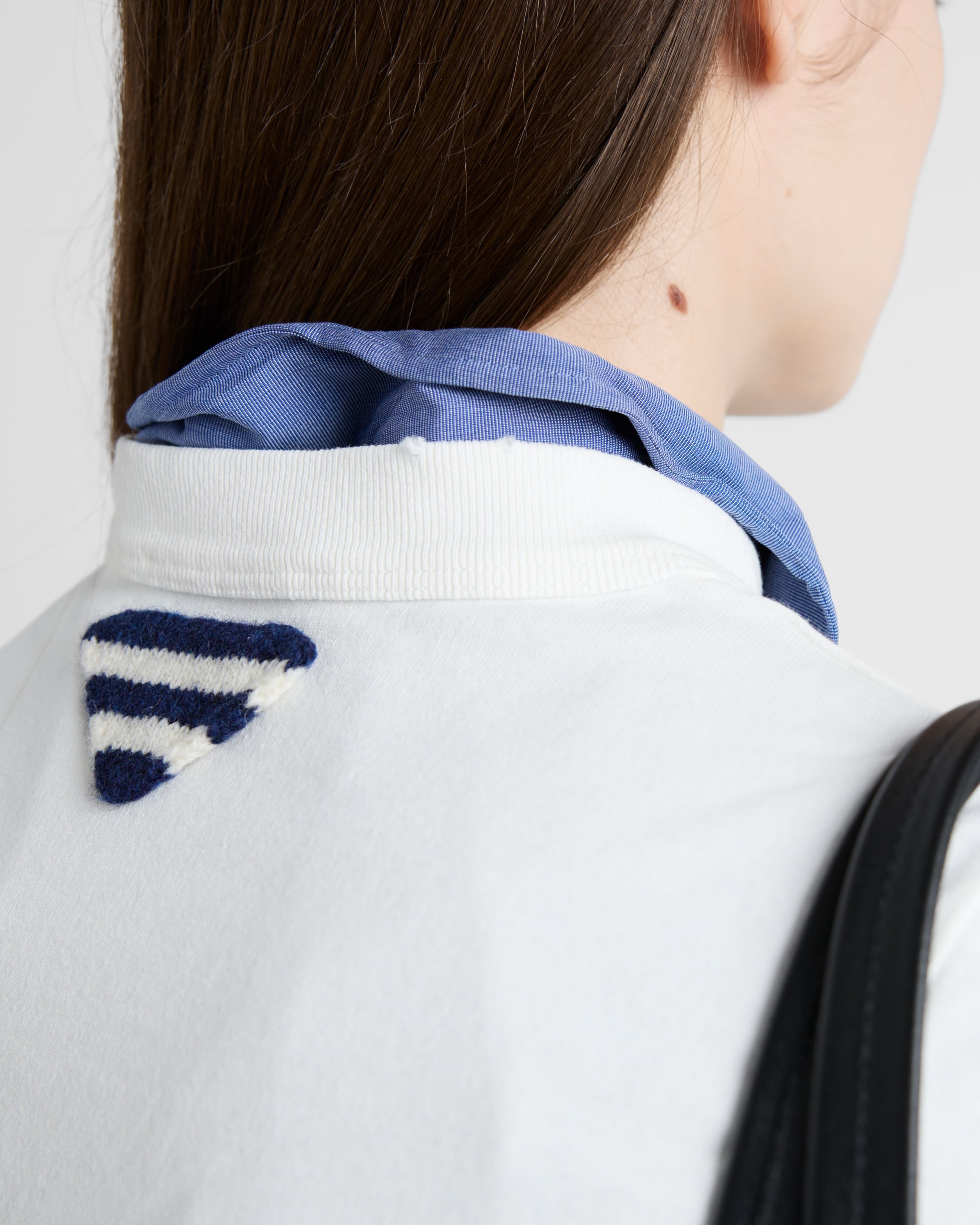 Prada Stamped Logo Crew Neck T-shirt In White