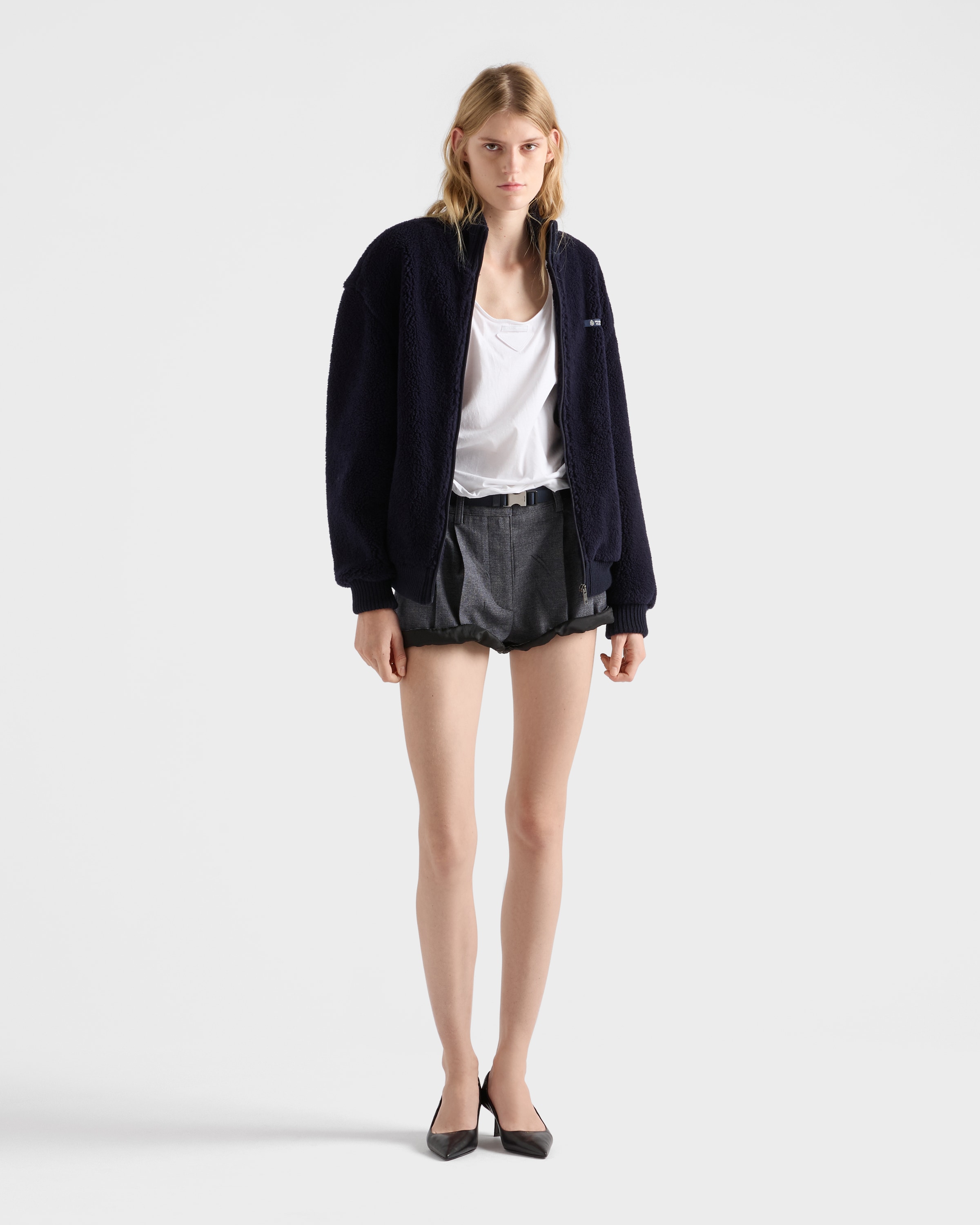White Cotton jersey tank top | PRADA - United States