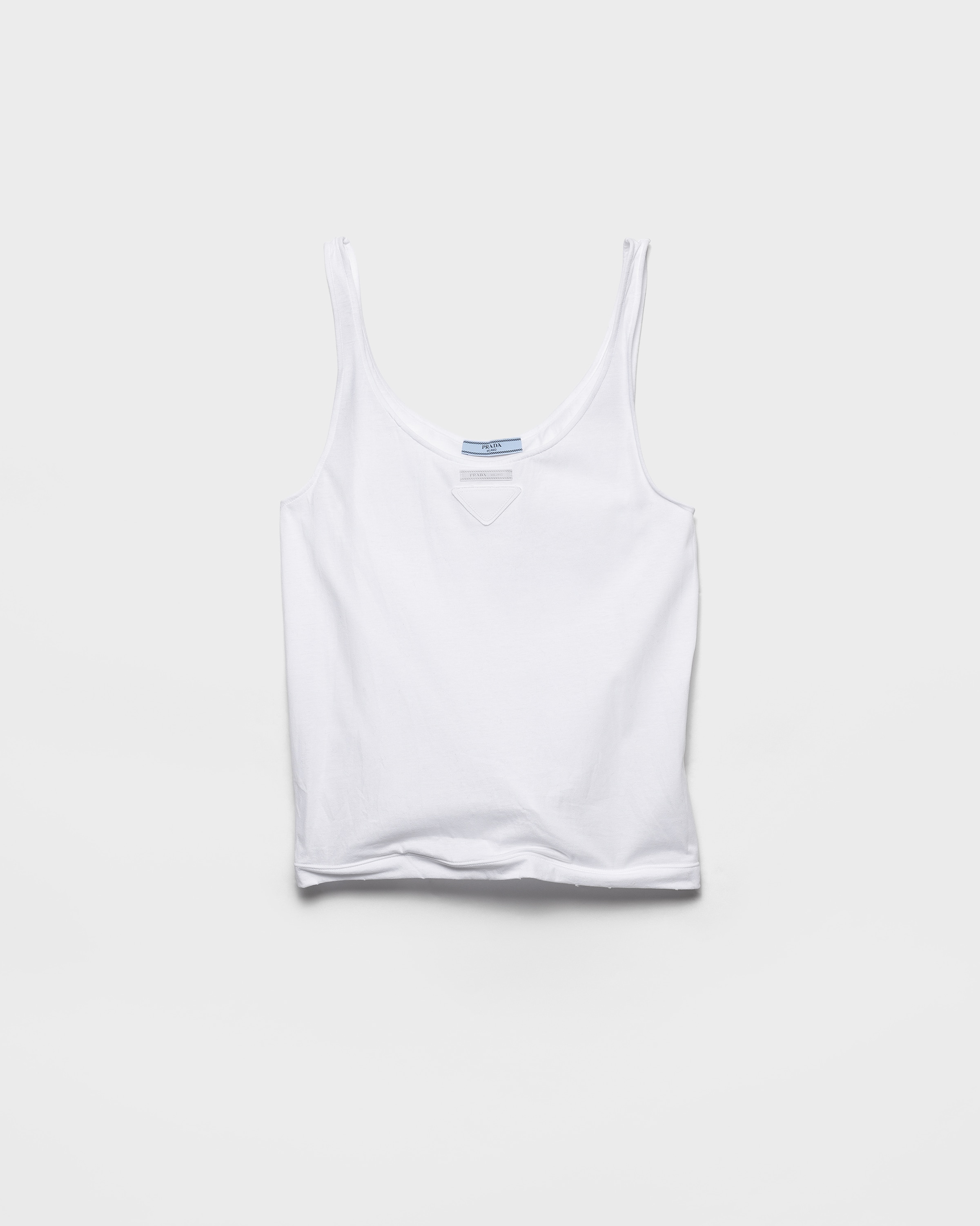 ホワイト コットンジャージー タンクトップ | PRADA