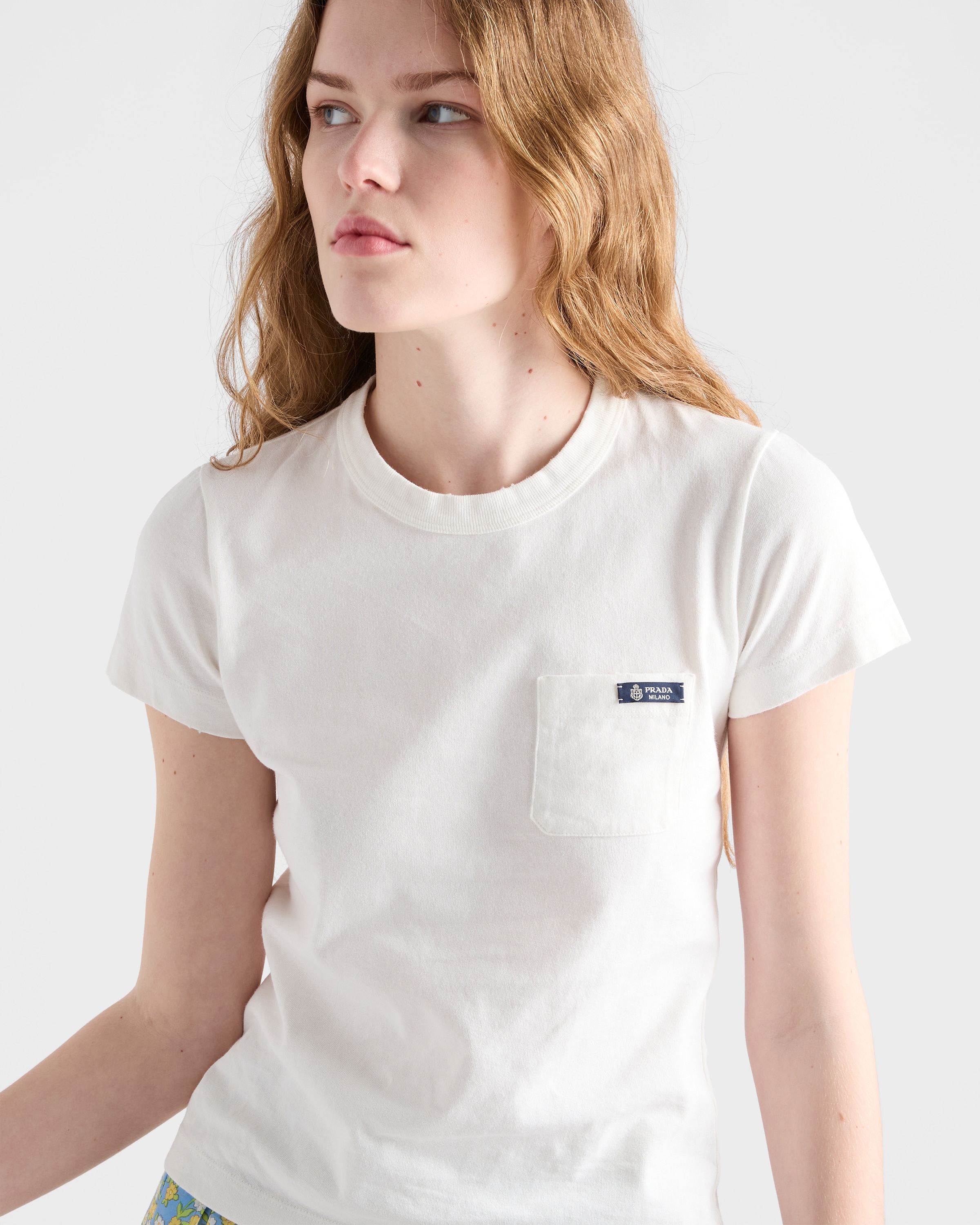 ホワイト ジャージー Tシャツ | PRADA - 日本