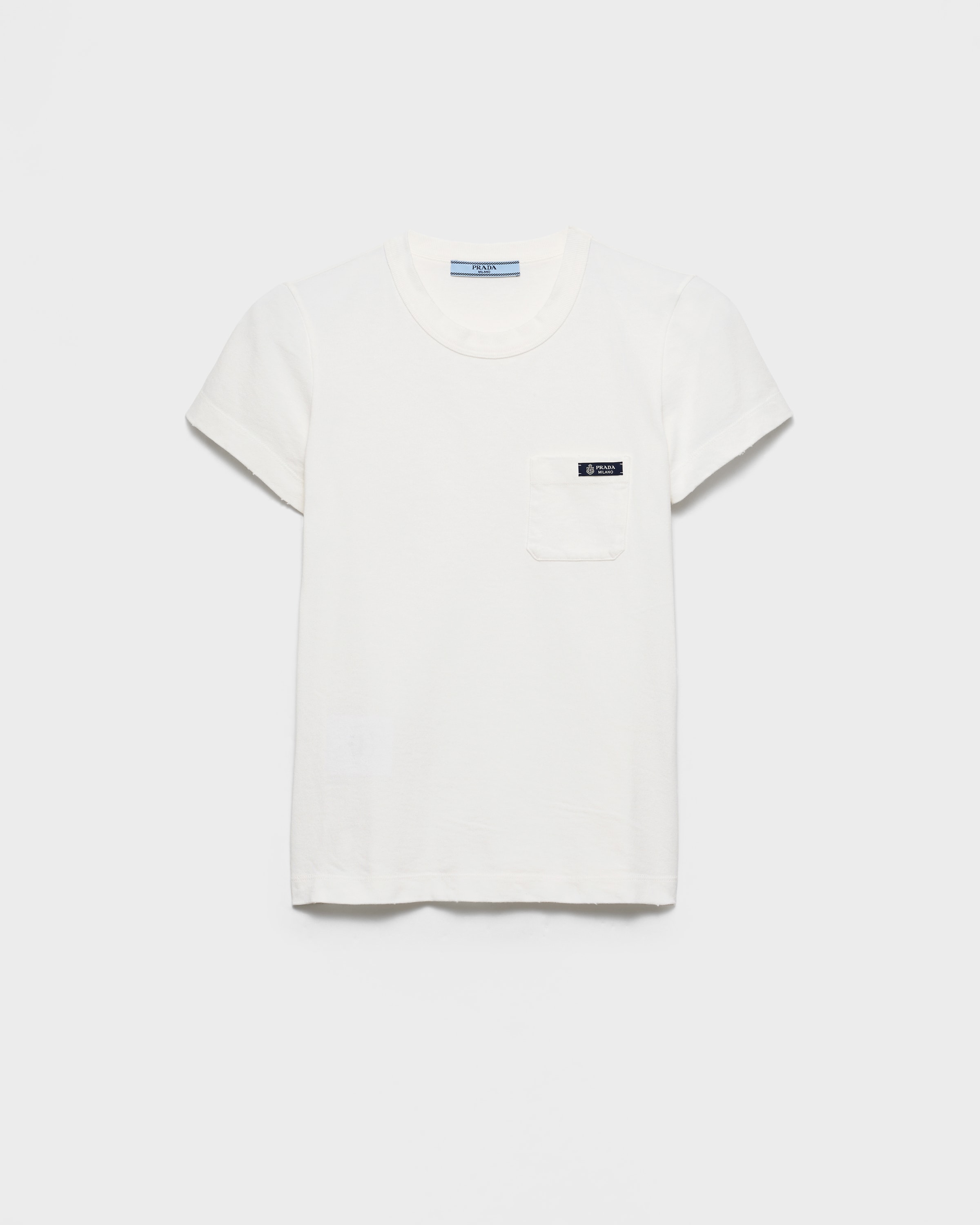 White Jersey T-shirt | PRADA