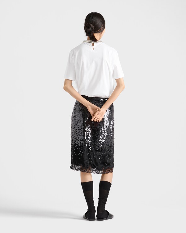 Embroidered jersey T-shirt - White Embroidered jersey T-shirt - White