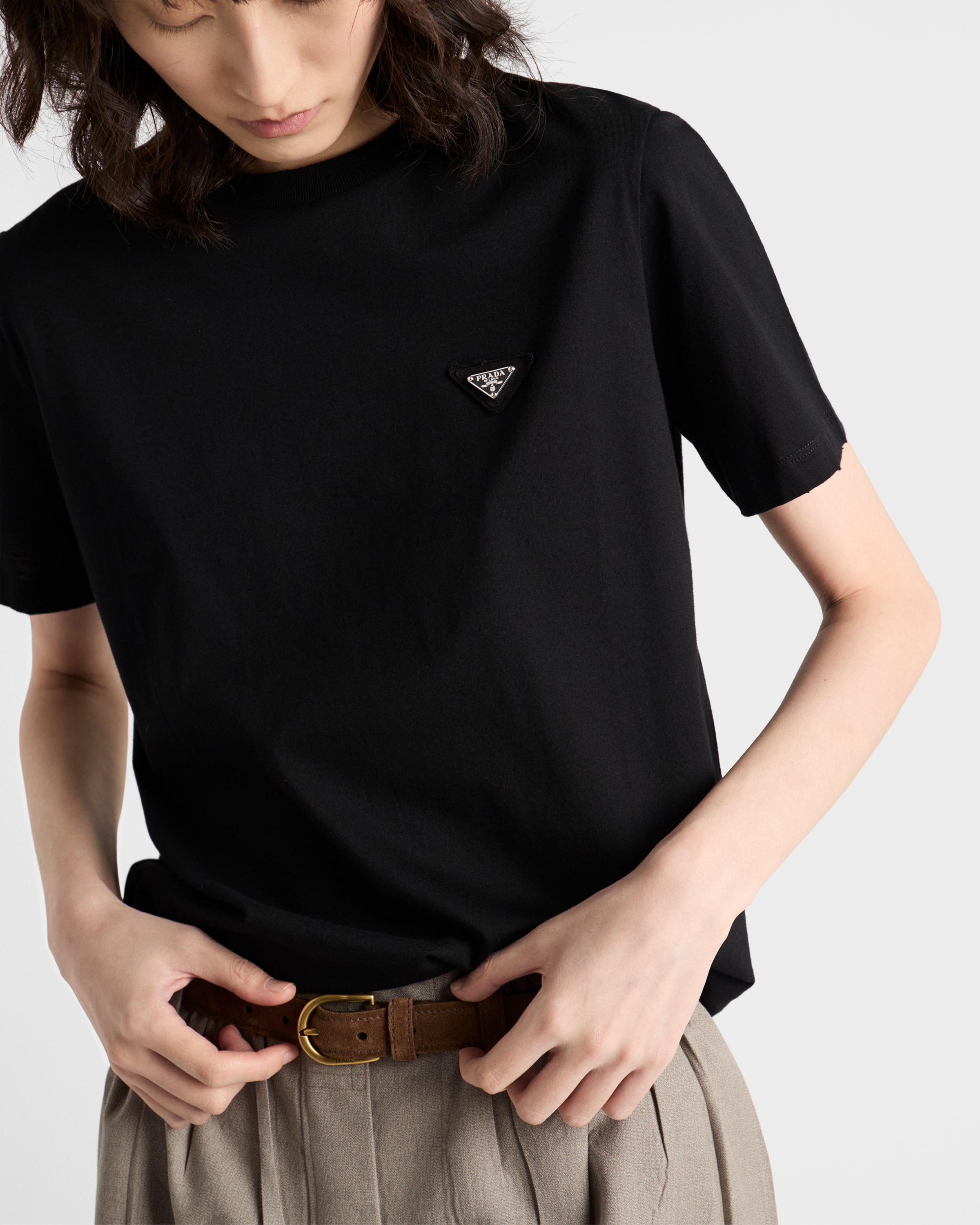Black Jersey T-shirt | PRADA