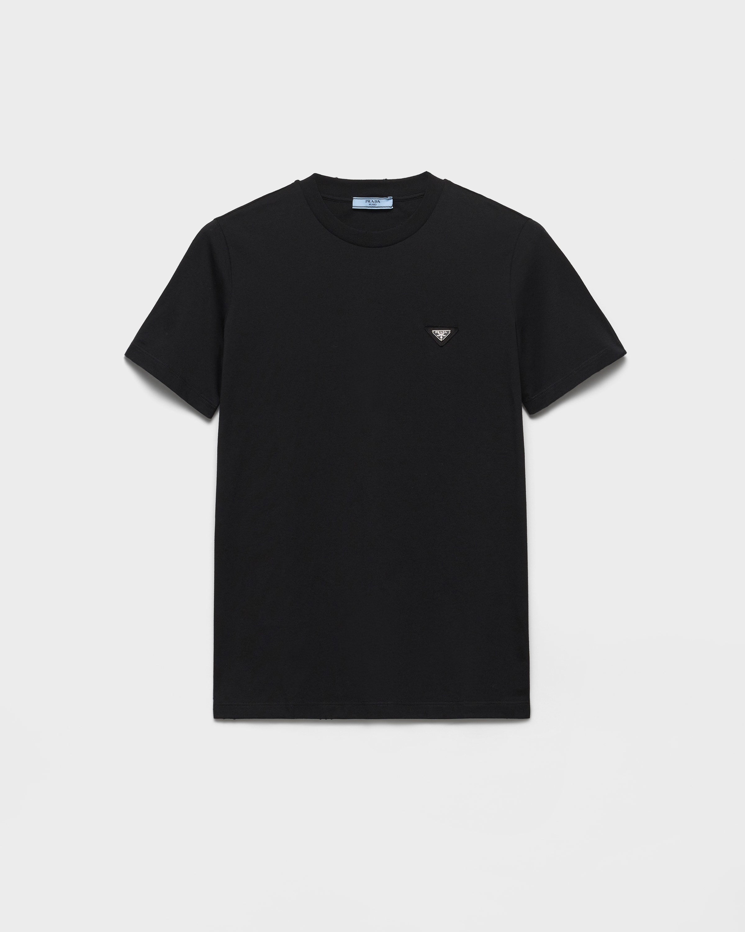 Prada T-shirt Aus Jersey In Black