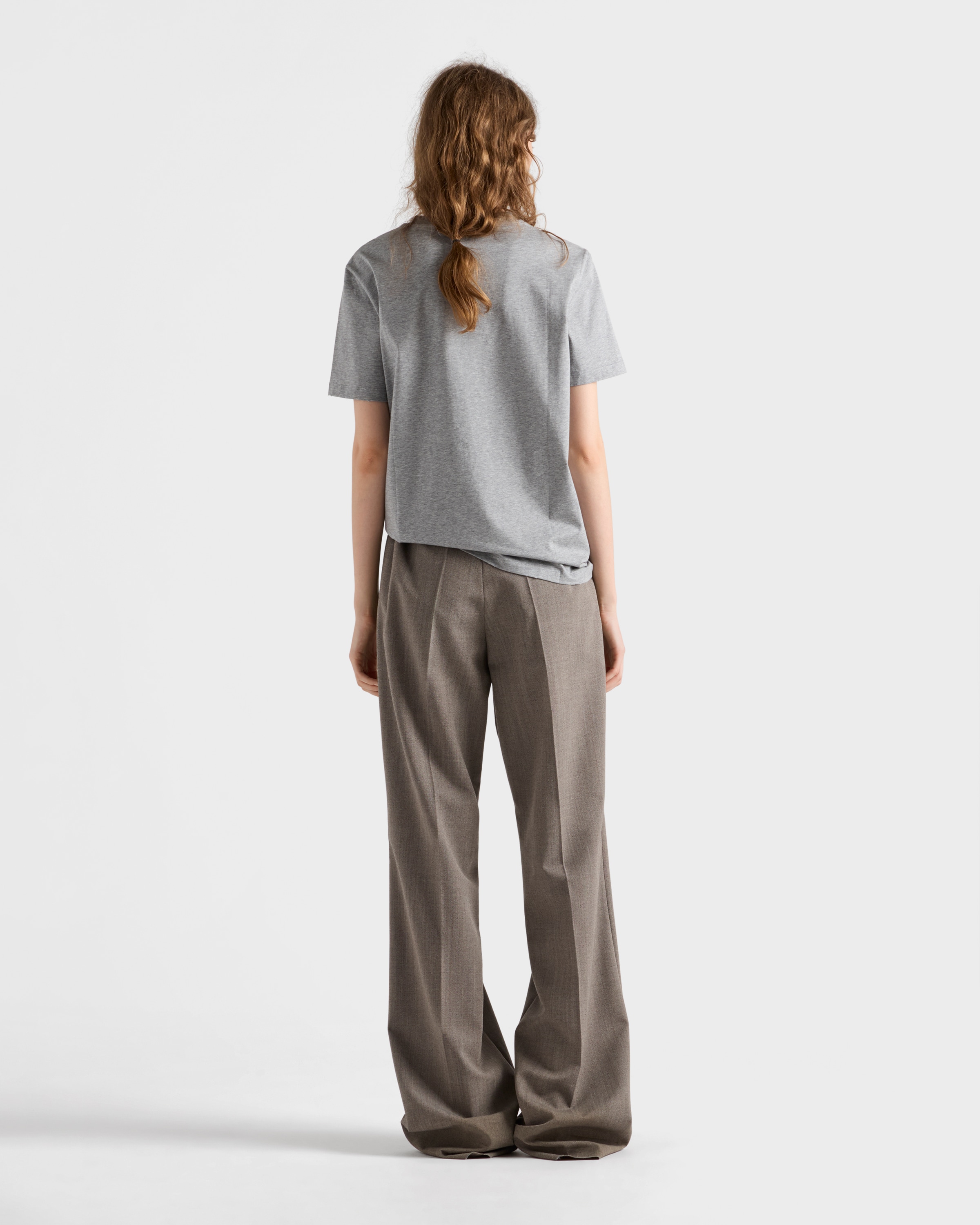 Tシャツ・カットソー Prada Sage Green Jersey T-Shirt Grey Cotton T-shirt | PRADA