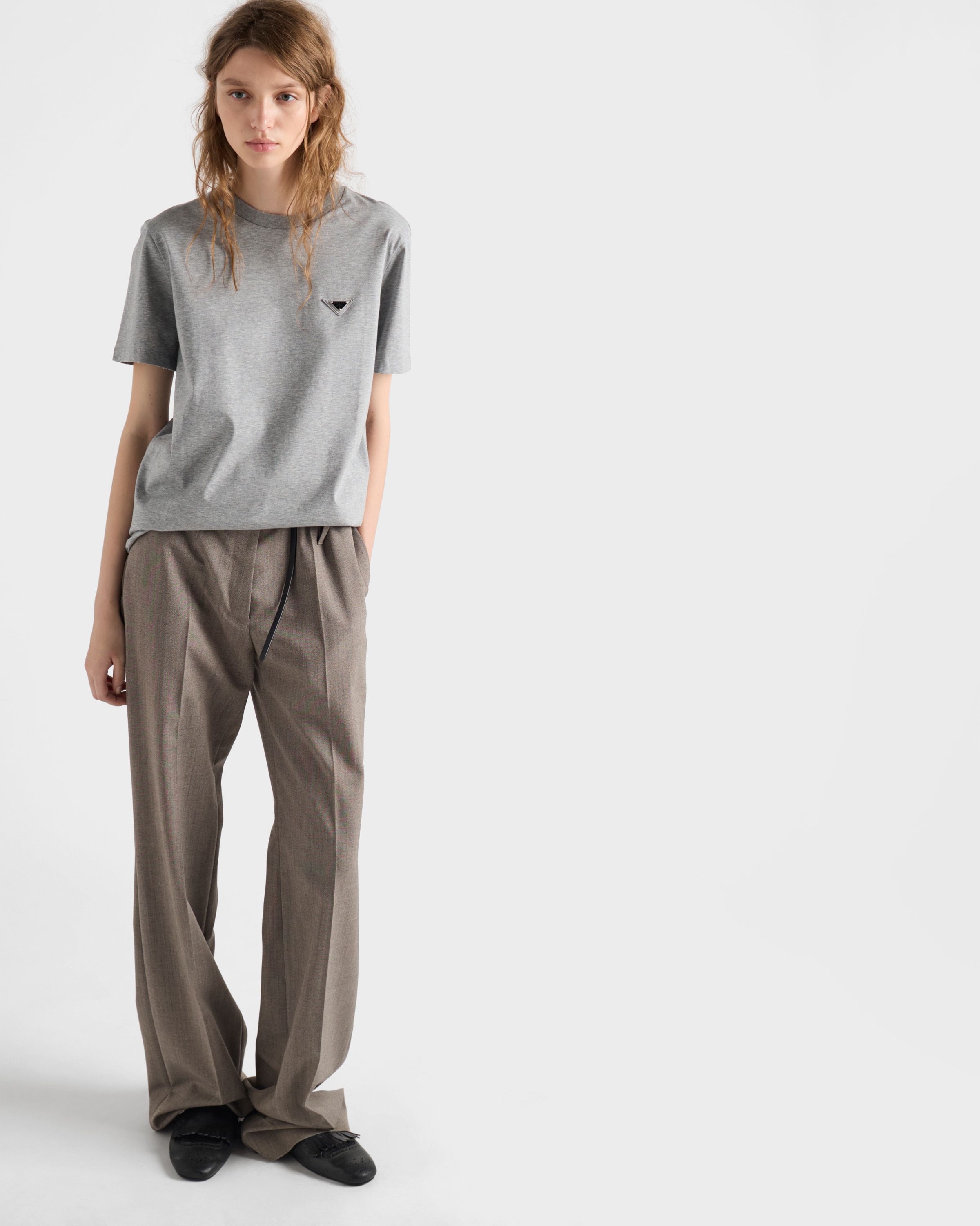 Grey Jersey T-shirt | PRADA
