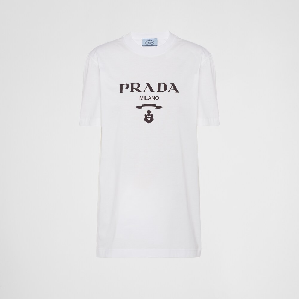 Prada T-shirt ricamata in jersey 1