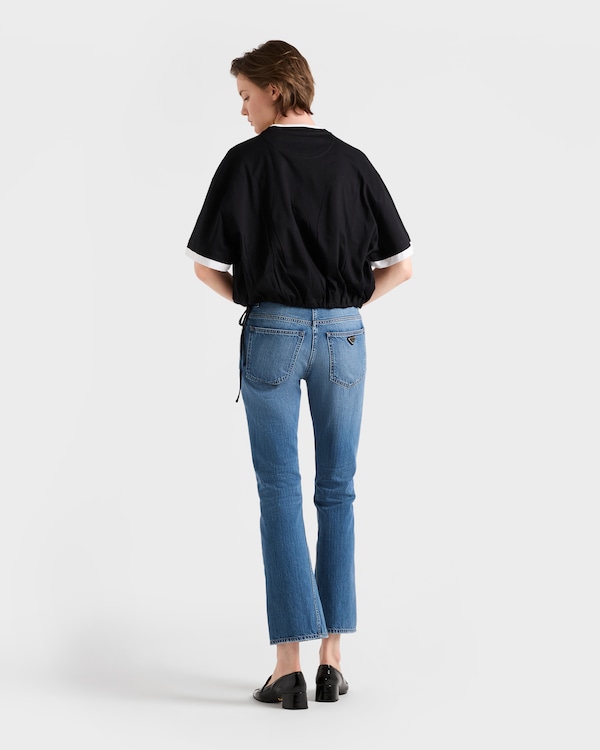Short-sleeved cotton jersey T-shirt - Black Short-sleeved cotton jersey T-shirt - Black