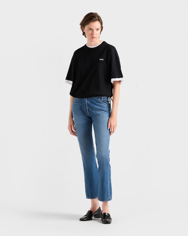 Short-sleeved cotton jersey T-shirt - Black Short-sleeved cotton jersey T-shirt - Black