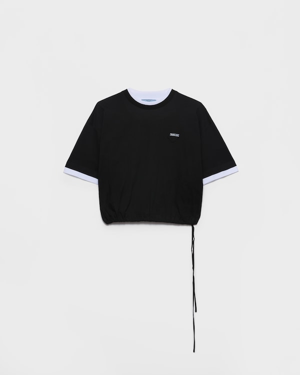 Short-sleeved cotton jersey T-shirt - Black Short-sleeved cotton jersey T-shirt - Black