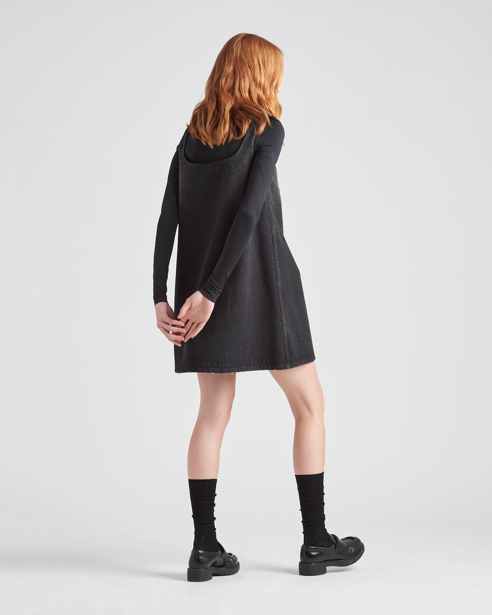 Black Jersey turtleneck top | Prada