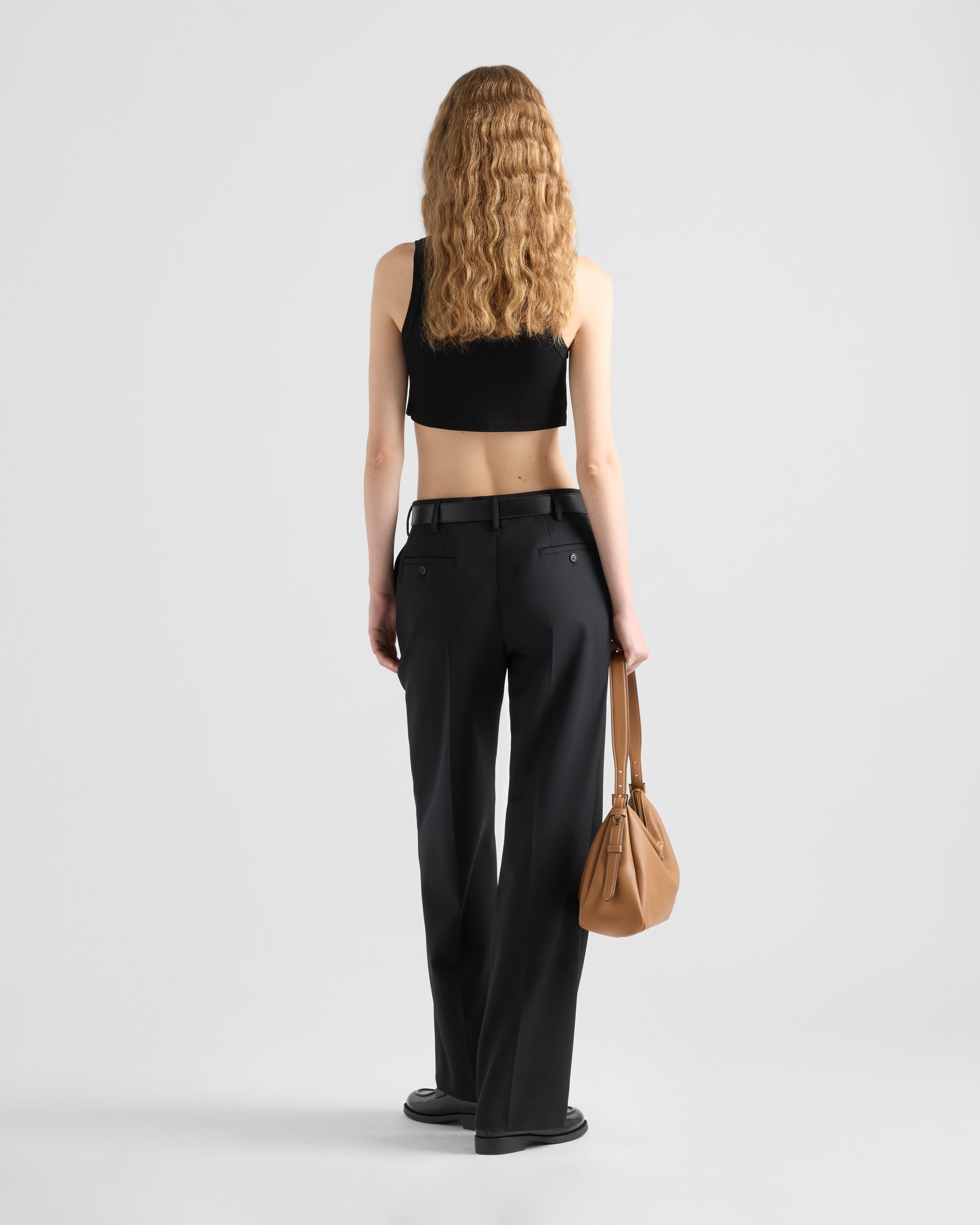 Black Jersey cropped top | PRADA