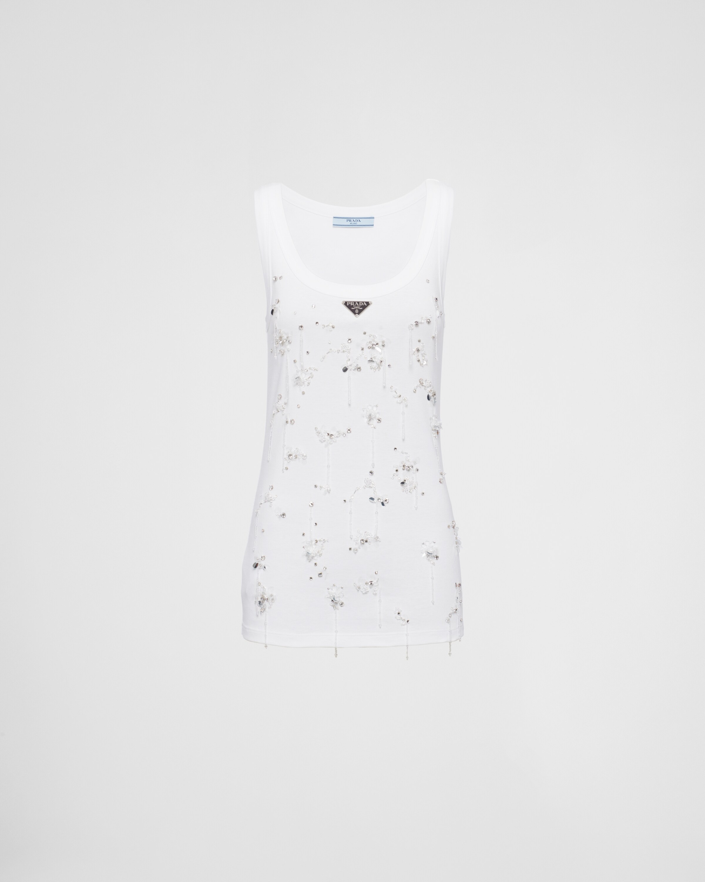 Prada Women's Cotton Tank Top In White
