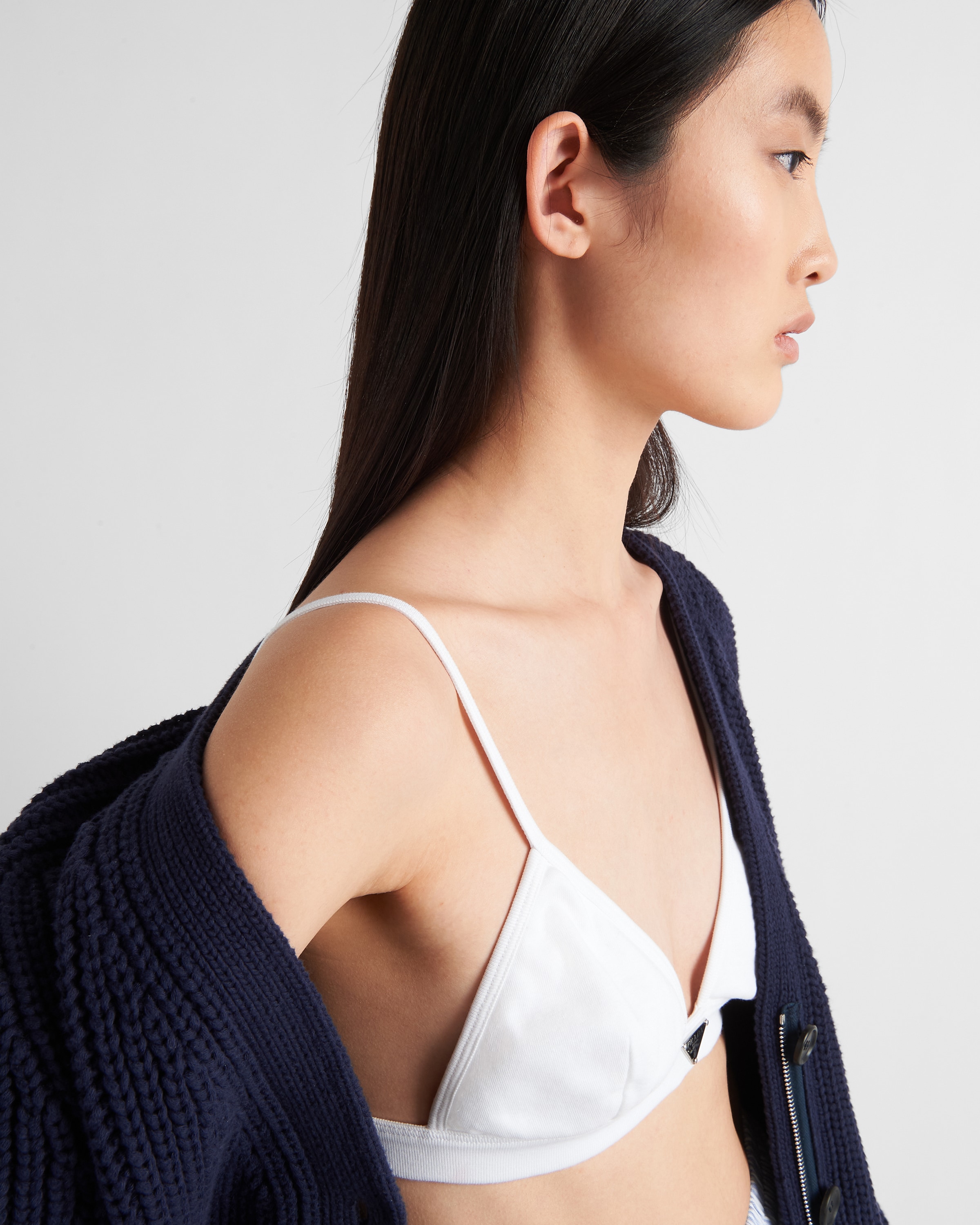 White Jersey Bra PRADA