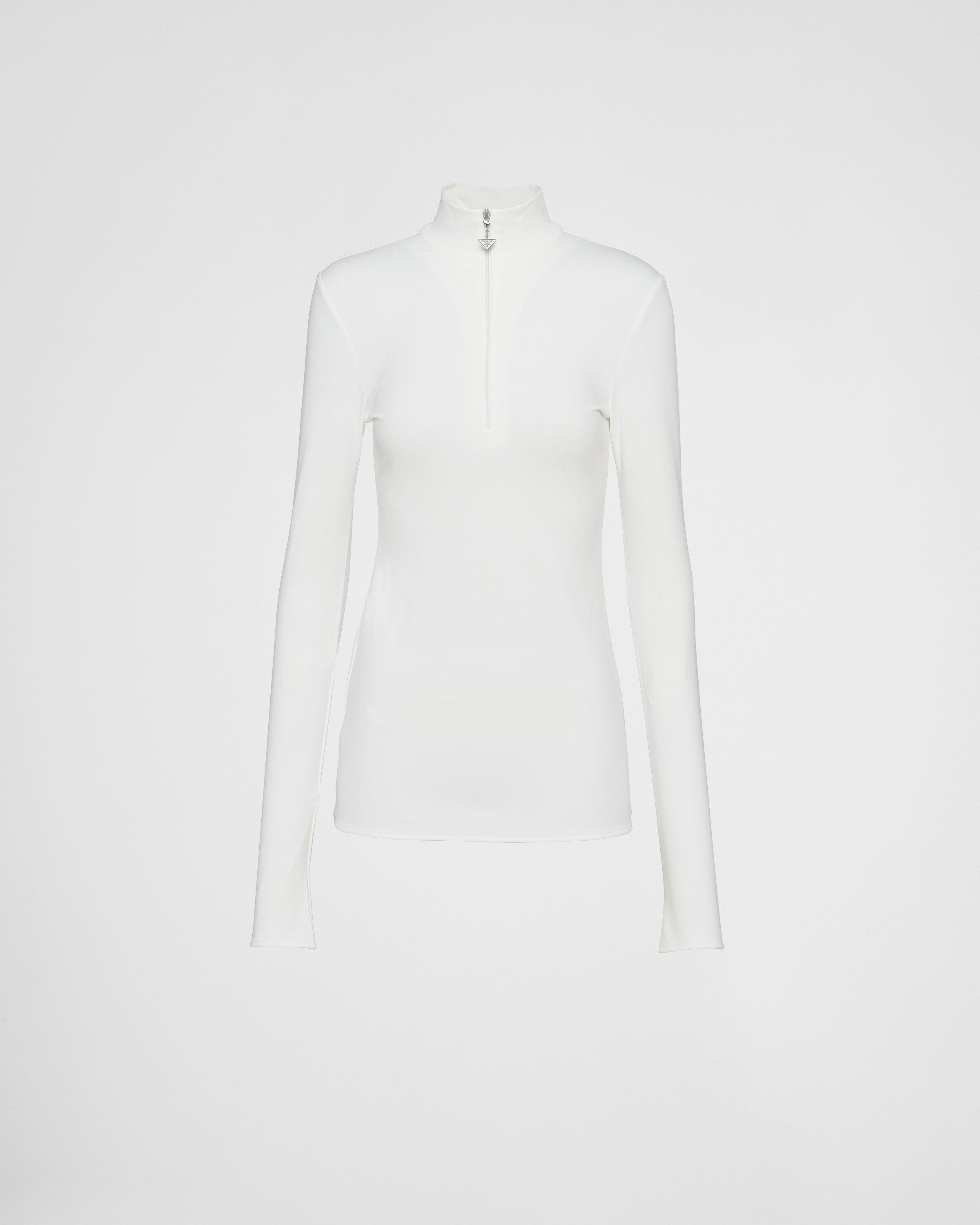 Prada Stretch Jersey Top In White | ModeSens
