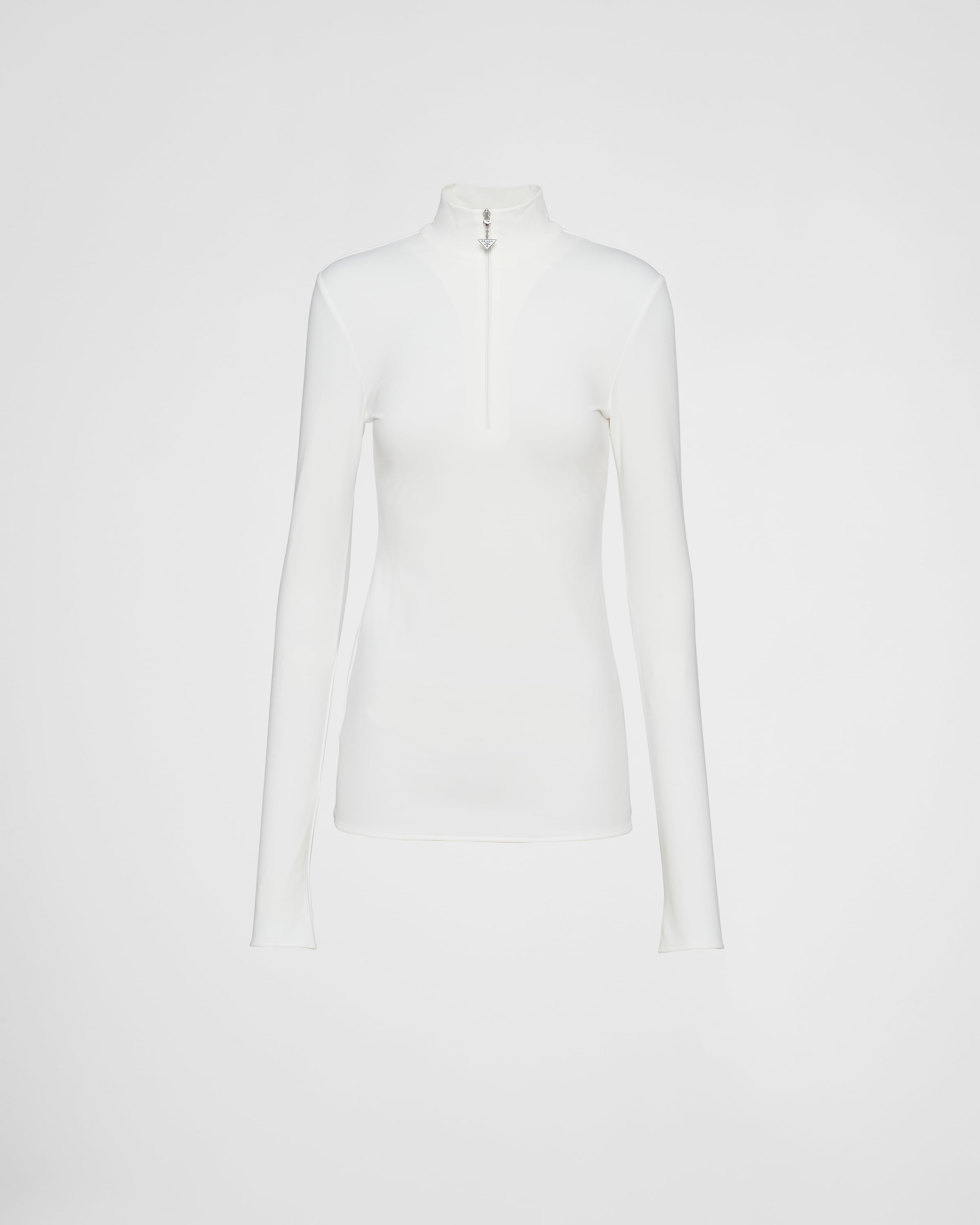 Prada Stretch Jersey Top In White | ModeSens