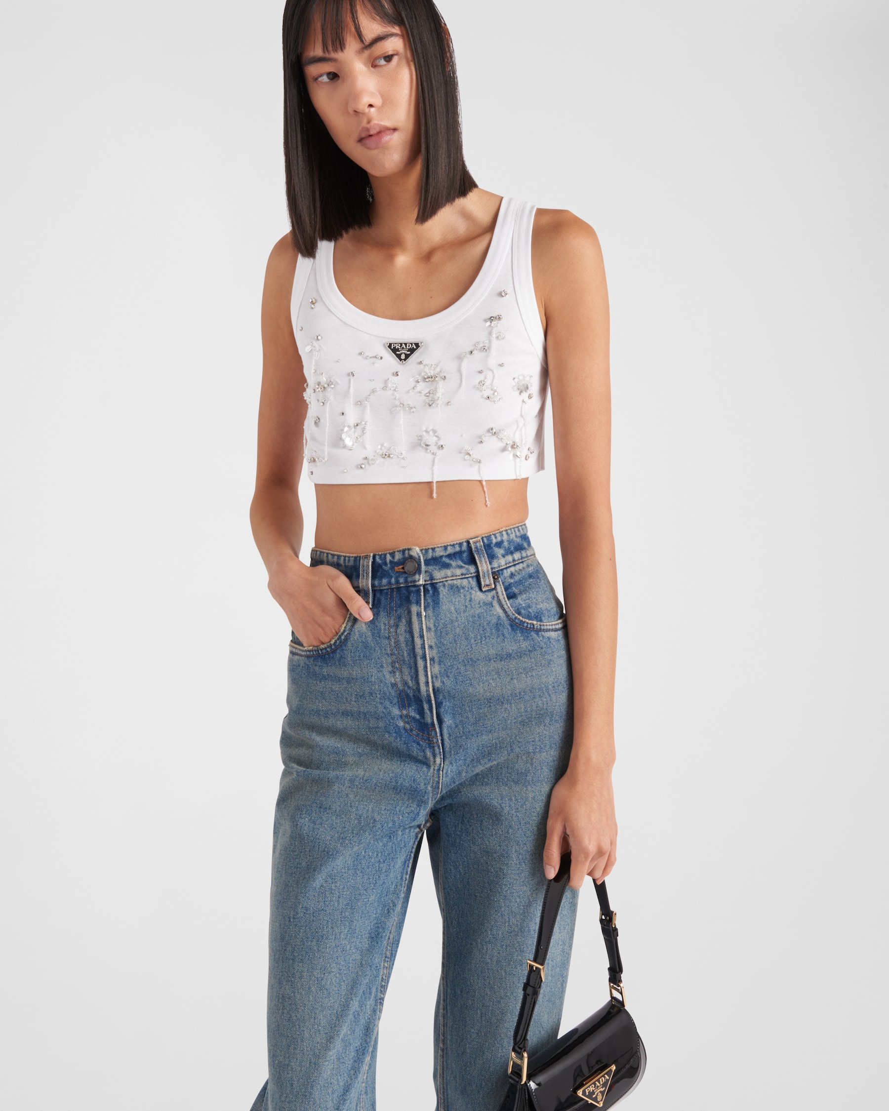 PRADA 26S SHORT SLEEVED KNIT TOP 738