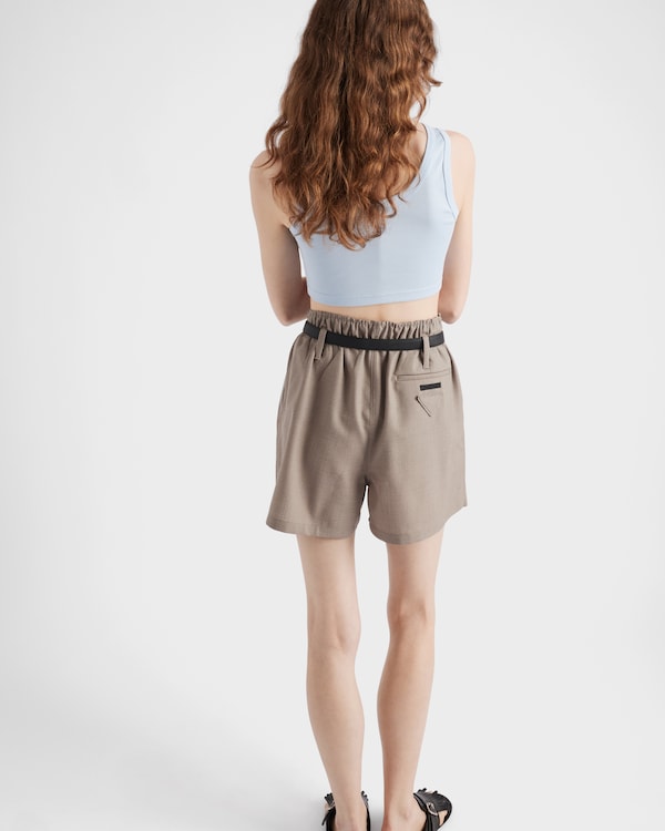 Ribbed knit cotton crop top - Sky Blue Ribbed knit cotton crop top - Sky Blue