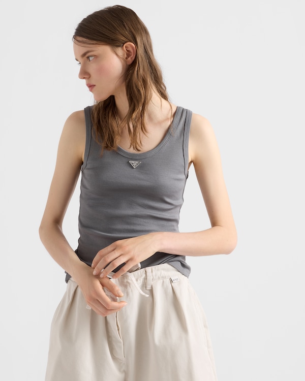 Ribbed knit tank top - Steel Gray Ribbed knit tank top - Steel Gray