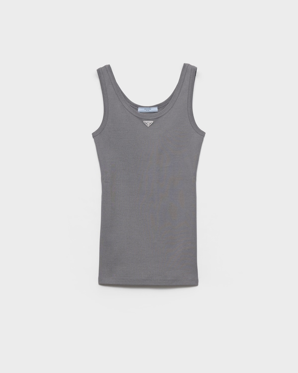 Ribbed knit tank top - Steel Gray Ribbed knit tank top - Steel Gray